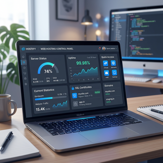 Smikehost Web Hosting Control Panel Dashboard